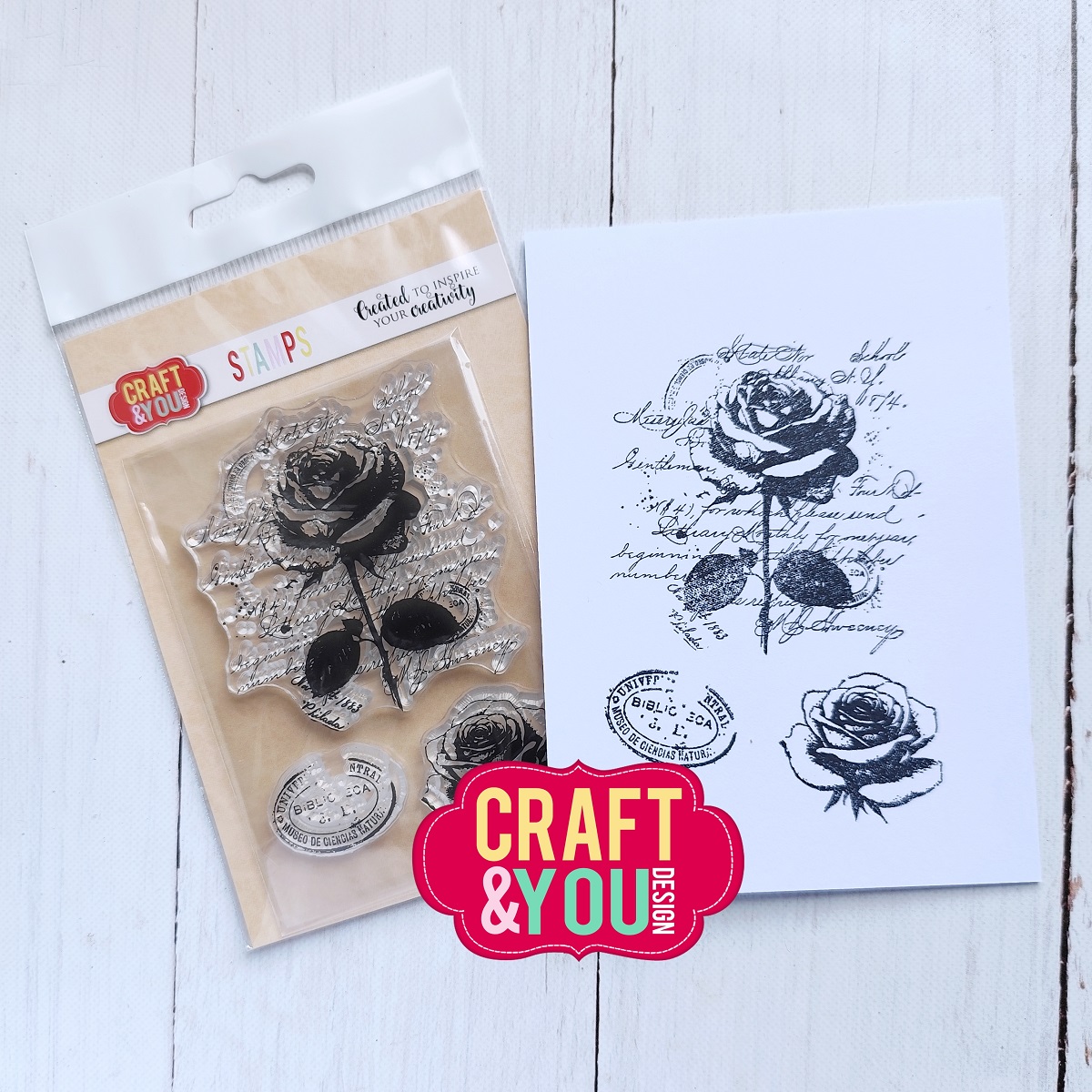CS052 Clear Stamps Vintage Rose/Róża - Craft & You Design