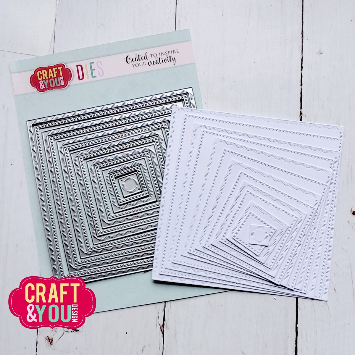 CW355 Wykrojnik /Die -Square Decorative Stiches/ kawdraty bazy z przeszyciami -Craft&You Design