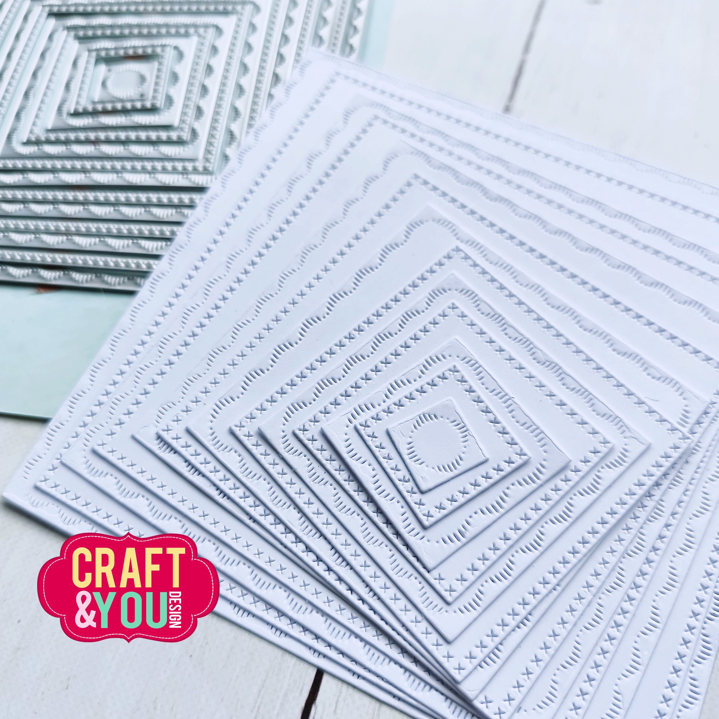 CW355 Wykrojnik /Die -Square Decorative Stiches/ kawdraty bazy z przeszyciami -Craft&You Design