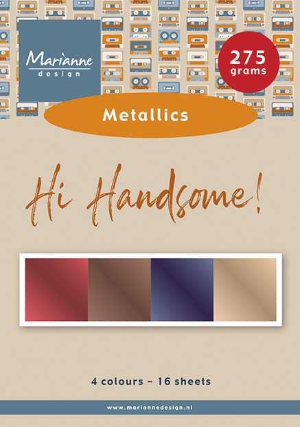 PK9210 Zestaw papierów A5 - Hi Handsome!-metaliczne kolory