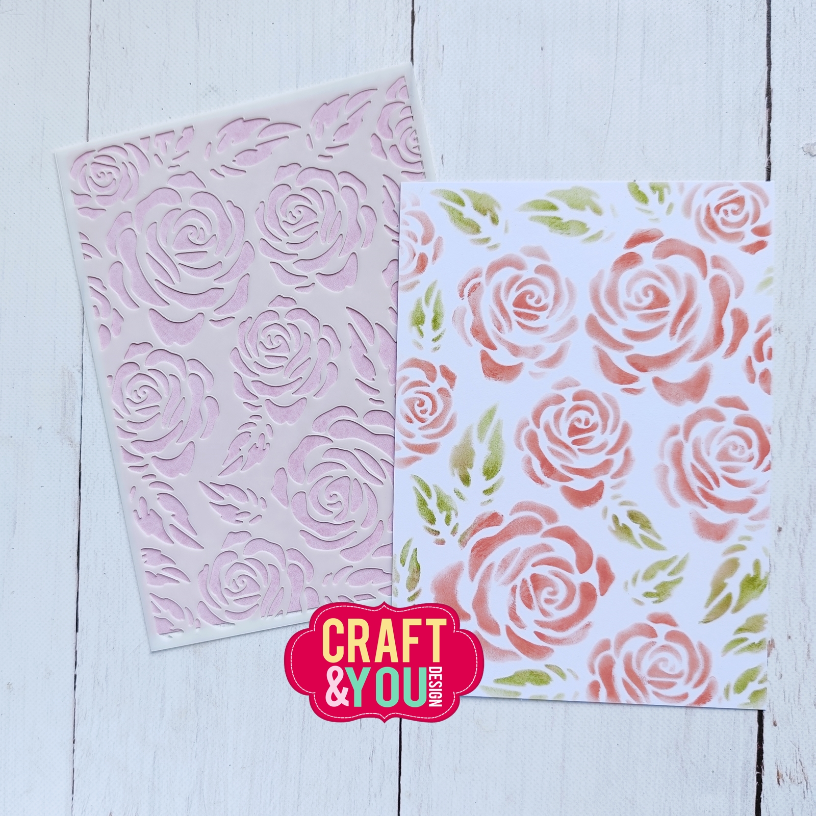 SC010 Stencil / Maska Big Roses/duże róże- Craft & You Design