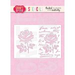 SC011 Stencil / Maska Rose on the Letters/Róże na liście- Craft & You Design