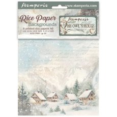 DFSAK6044 Papier ryżowy Stamperia The Owl's House A6 Rice Paper Backgrounds (8szt.)