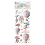DFLRB172 Naklejki Rub-on Stamperia  Candy Christmas  - Air Balloons 
