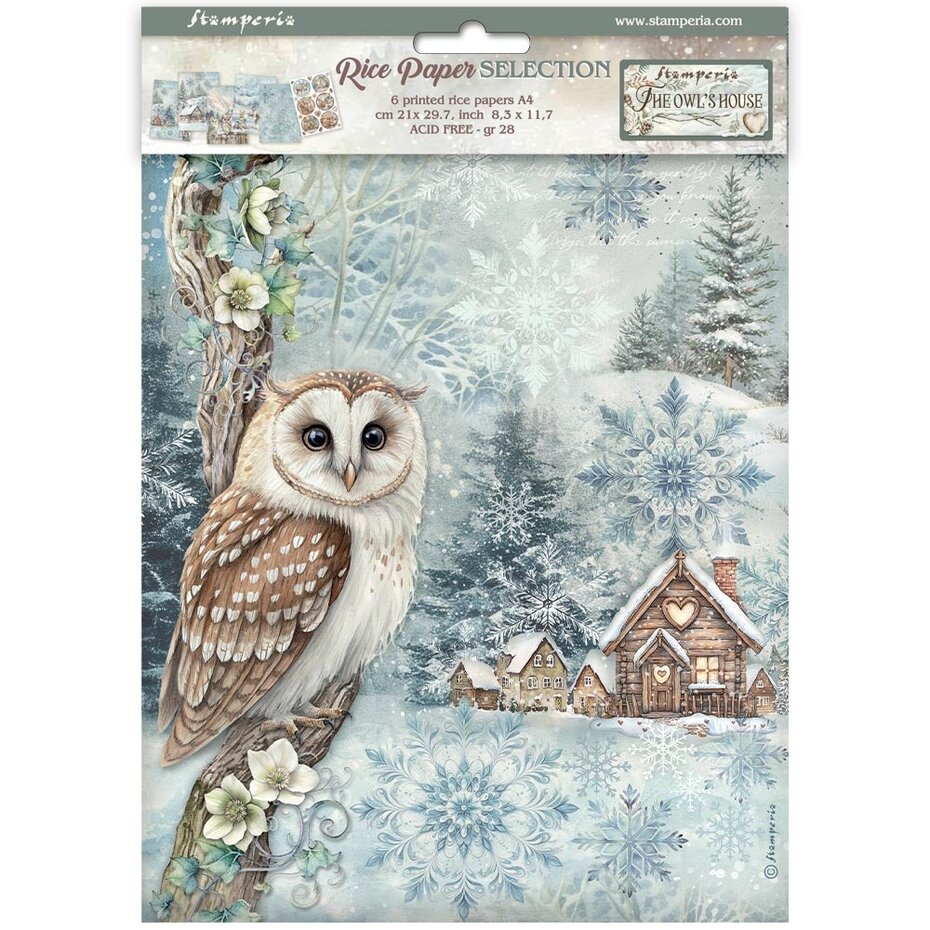DFSA4XOH Papier ryżowy Stamperia The Owl's House A4 Rice Paper Selection (6szt.)