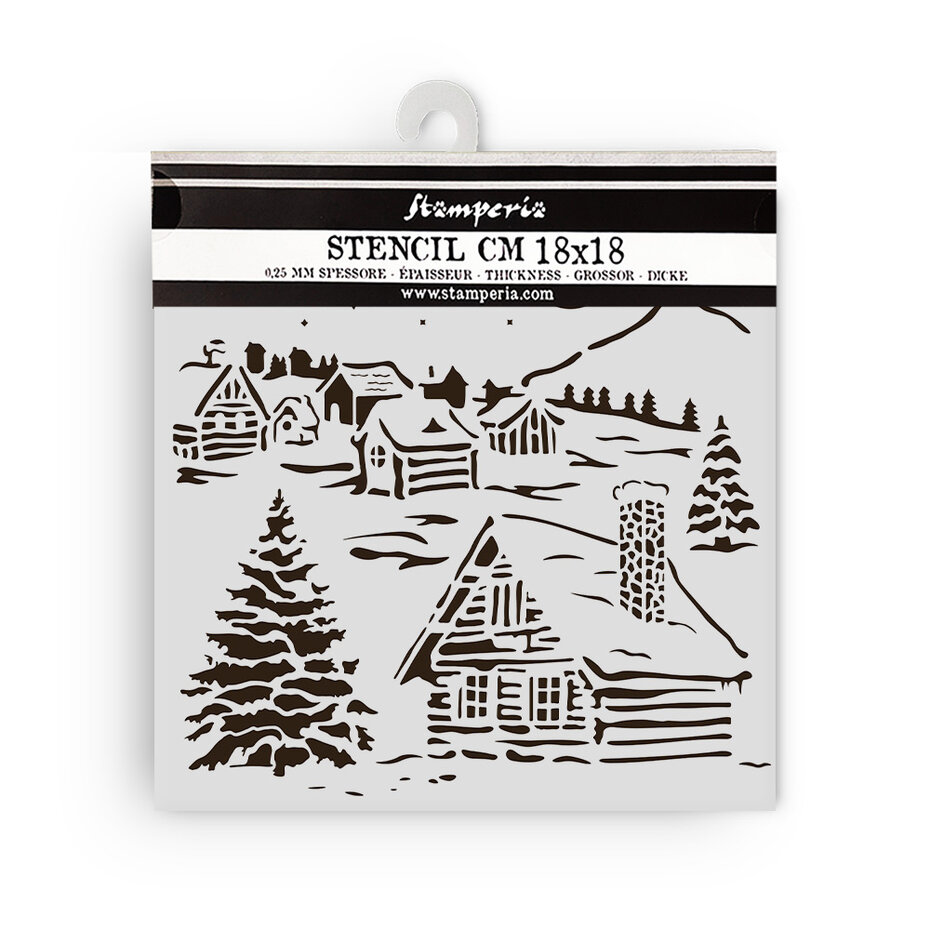 KSTDQ126 Maska Stamperia The Owl's House Thick Stencil 18x18cm Cottage