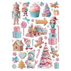 DFSA41050 Papier ryżowy Stamperia Candy Christmas A4 Rice Paper-Elements