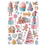 DFSA41050 Papier ryżowy Stamperia Candy Christmas A4 Rice Paper-Elements