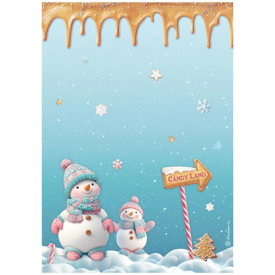 DFSA4XCD Papier ryżowy Stamperia Candy Christmas A4 Rice Paper Selection (6szt.)
