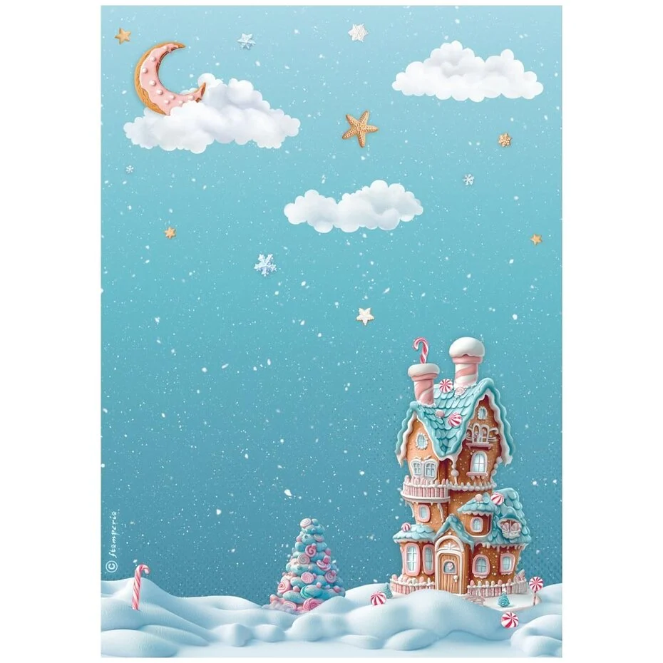 DFSA4XCD Papier ryżowy Stamperia Candy Christmas A4 Rice Paper Selection (6szt.)