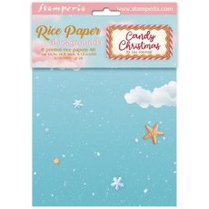 DFSAK6043 Papier ryżowy Stamperia Candy Christmas A6 Rice Paper Backgrounds (8szt.)