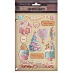 KLSP186 Zestaw elementów drewnianych  Stamperia  Candy Christmas  A5 Colored Wooden Shape 