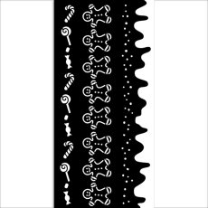 KSTDL125 Maska Stamperia Candy Christmas Thick Stencil 12x25cm- Stripes