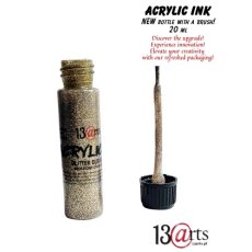 ARTACRI04 ACRYLIC INK Glitter Old Gold 20ml - NEW bottle!
