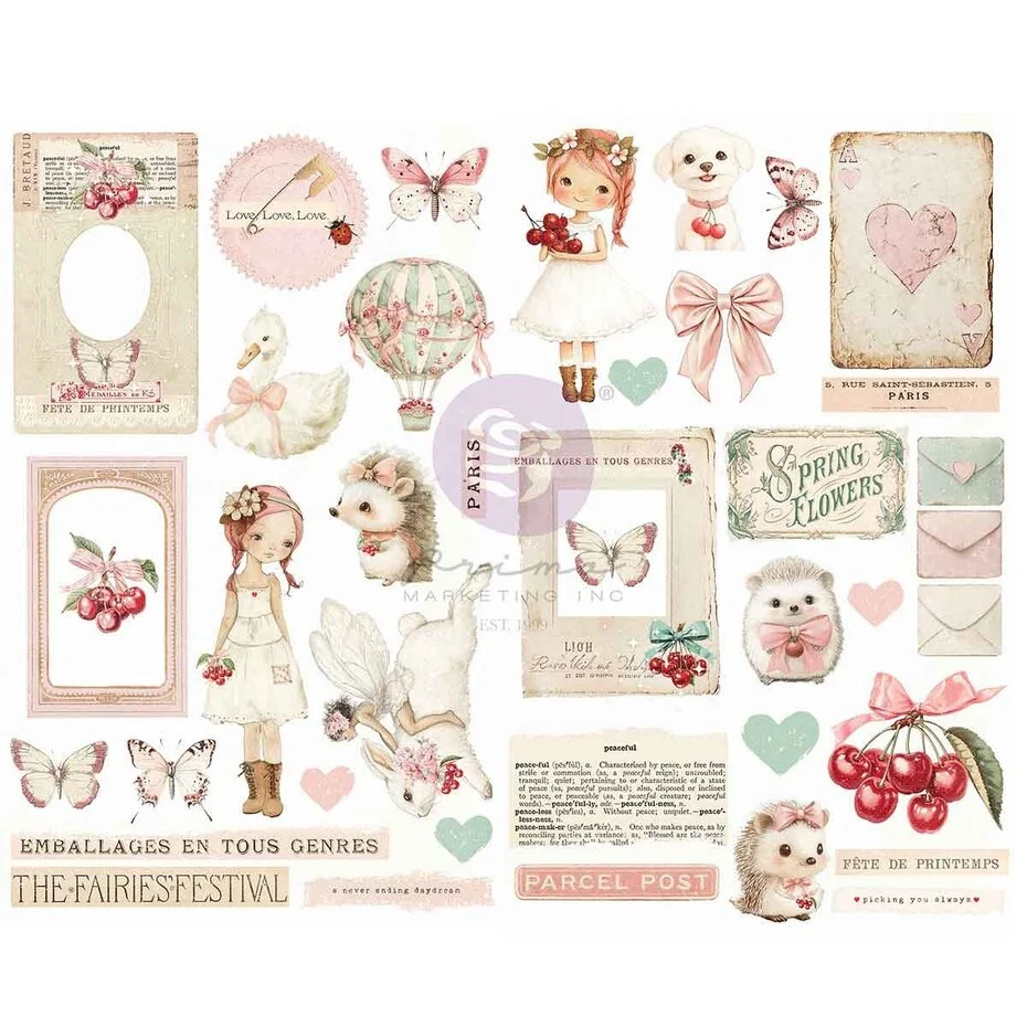 PM981938 Chipboard Stickers-Cherry Sweet- naklejki tekturowe Prima 41szt