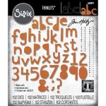 663074 Wykrojnik Sizzix • Die Set 102pcs Alphanumeric Cutout Lower by Tim Holtz-alfabet,cyfry