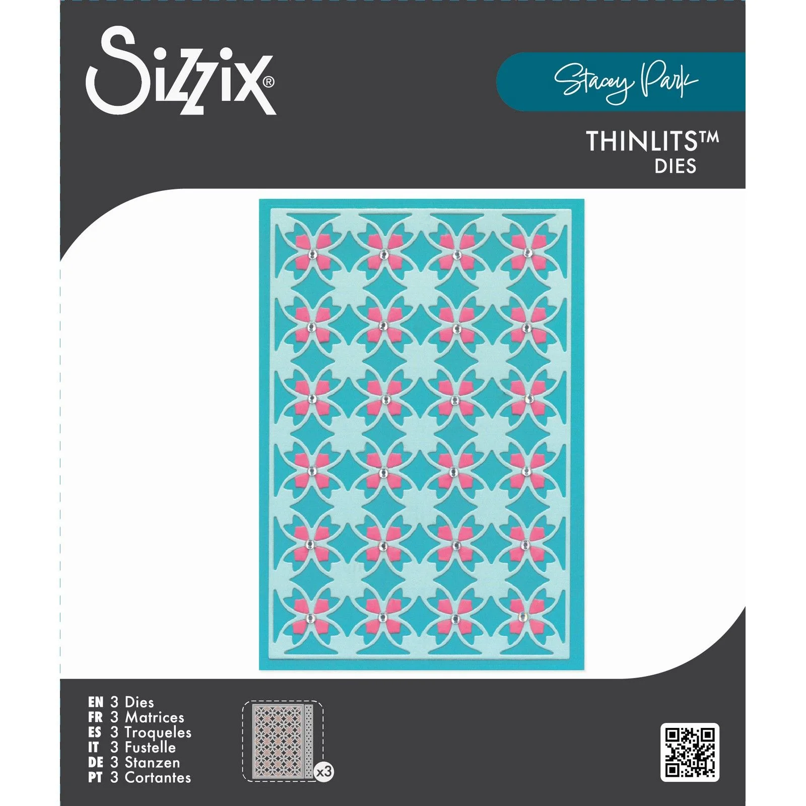 666897 Wykrojnik Sizzix • Thinlits Die Set 3pcs Wrappings & Trim Front by Stacey Park