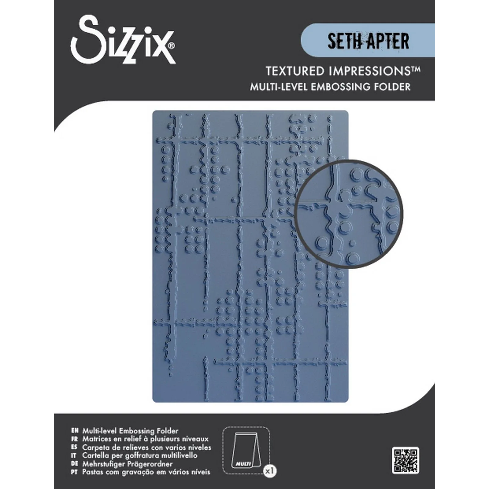 666904 Folder wytłaczający Sizzix 3-D Multi-Level Embossing Folder Dot Matrix by Seth Apter