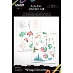 ACSRO0003 Naklejki Rub-on  Vintage Christmas-zestaw transferowych naklejek