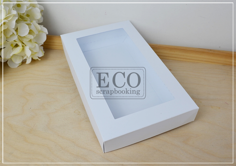 ECO-190-B Pudełko 190x110x25mm - białe z okienkiem