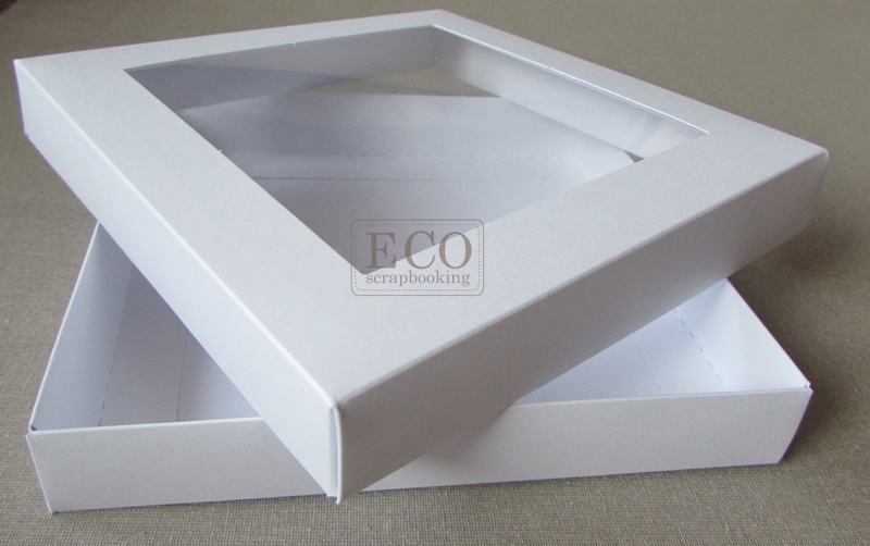 ECO-KW-B Pudełko 160x160x25mm - białe z okienkiem