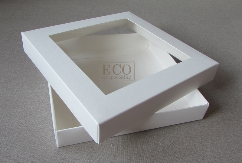 ECO-KW-K Pudełko 160x160x25mm - kremowe z okienkiem