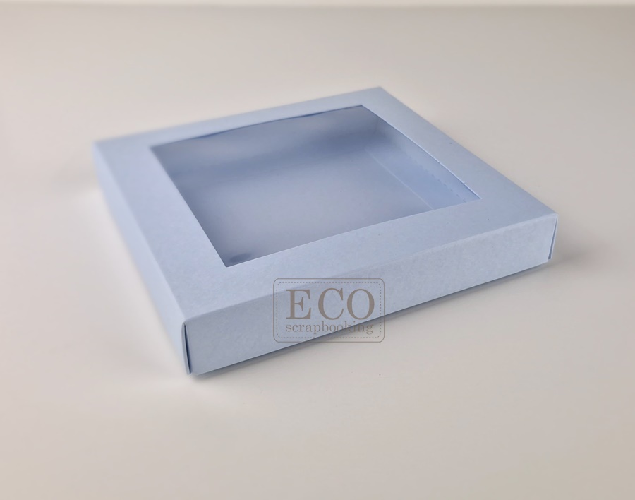 ECO-KW-N Pudełko 160x160x25mm - niebieskie z okienkiem