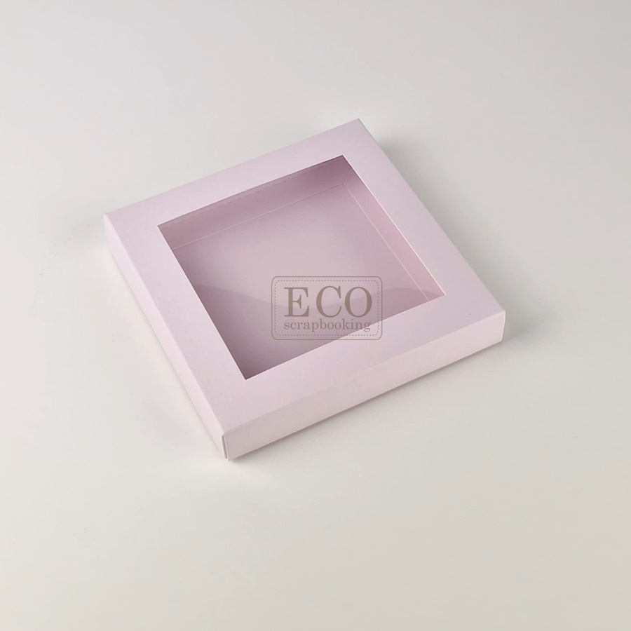 ECO-KW-R Pudełko 160x160x25mm - różowe z okienkiem