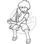 Stempel silikonowy - chłopiec z łódeczką