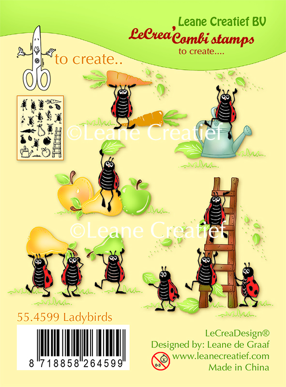  55.4599 Stemple akrylowe -Ladybugs-biedronki