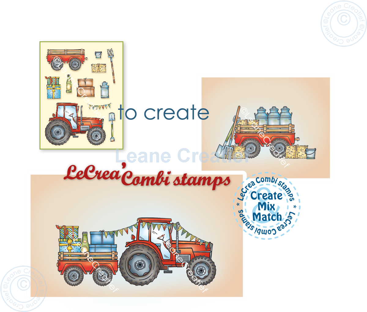  55.8283 Stemple akrylowe Leane Creatief -  traktor