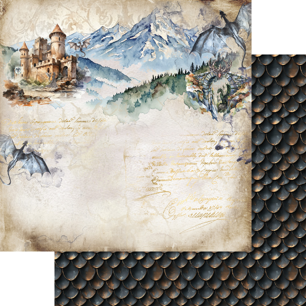 AA-LOD-08 Alchemy of Art - 8x8'' - zestaw papierów 20,3x20,3cm-The Legends of the Dragons/Legendy smoków