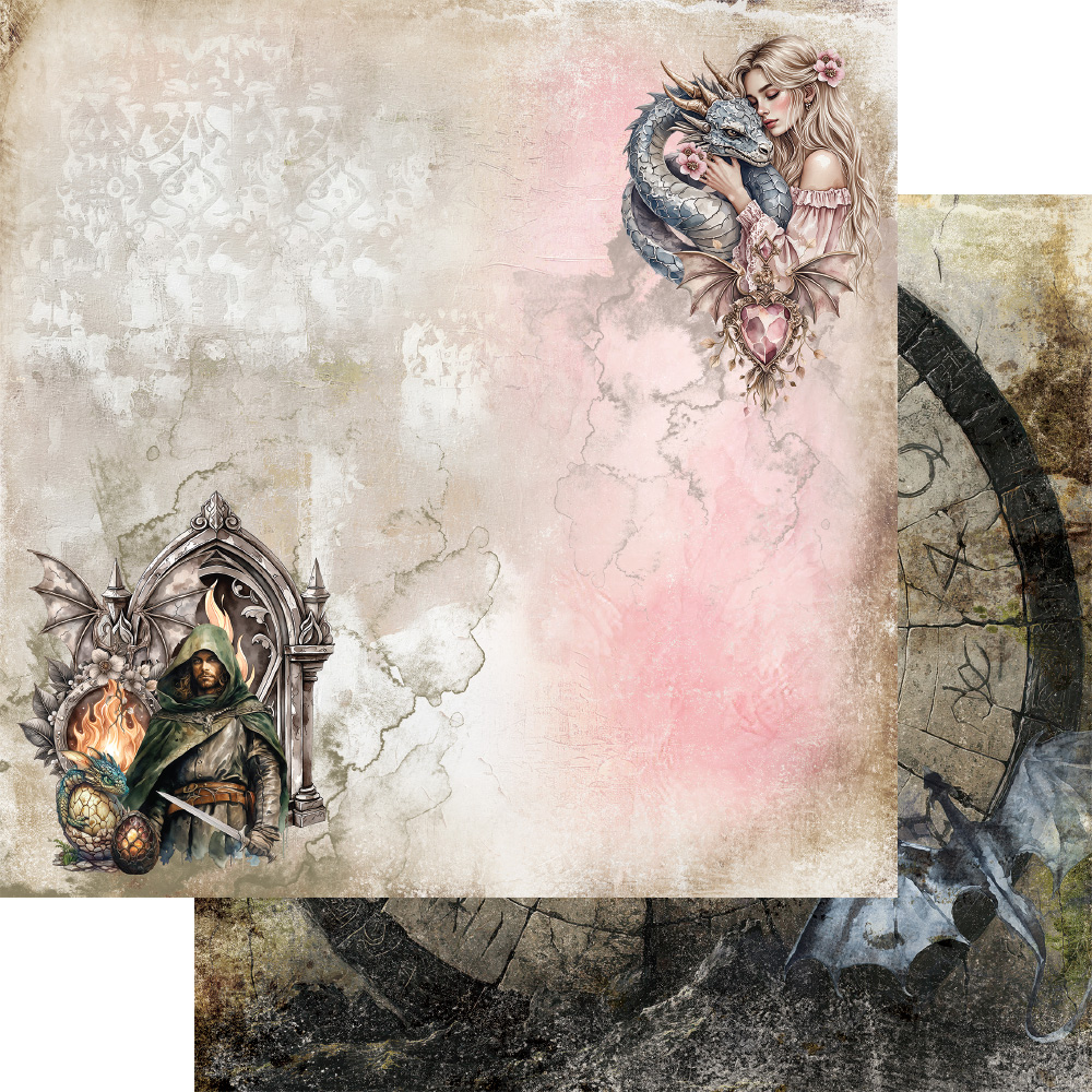 AA-LOD-08 Alchemy of Art - 8x8'' - zestaw papierów 20,3x20,3cm-The Legends of the Dragons/Legendy smoków