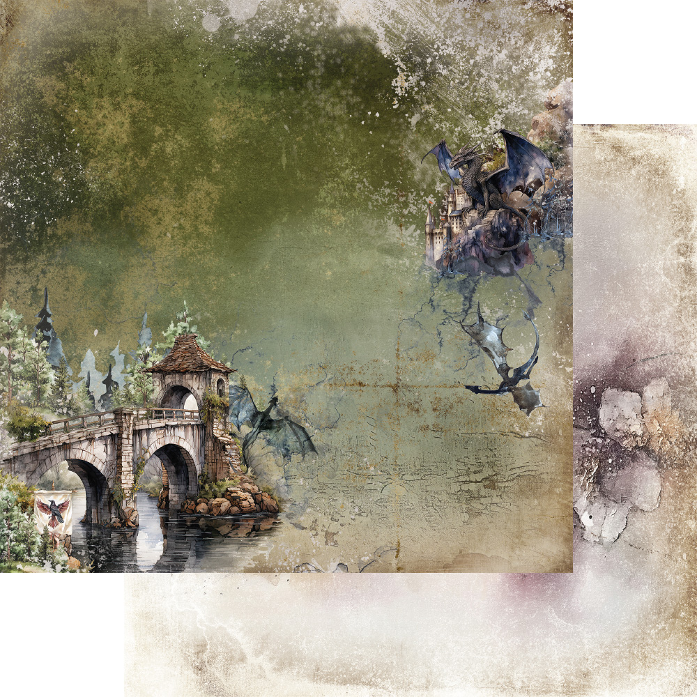 AA-LOD-08 Alchemy of Art - 8x8'' - zestaw papierów 20,3x20,3cm-The Legends of the Dragons/Legendy smoków