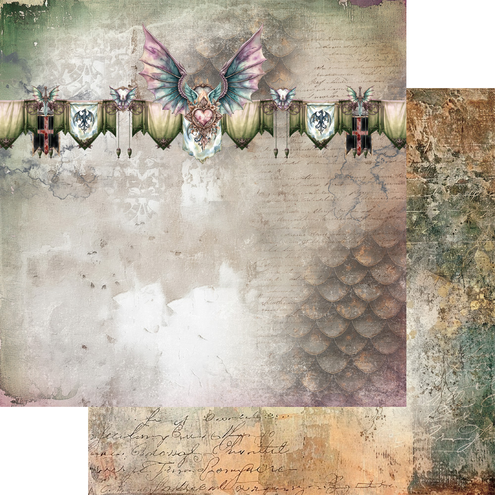 AA-LOD-08 Alchemy of Art - 8x8'' - zestaw papierów 20,3x20,3cm-The Legends of the Dragons/Legendy smoków