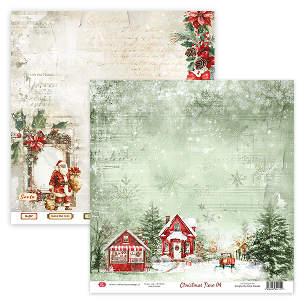 CPS-CHT30-12 Duży zestaw/big set 30,5x30,5cm Christmas Time- Craft & You Design