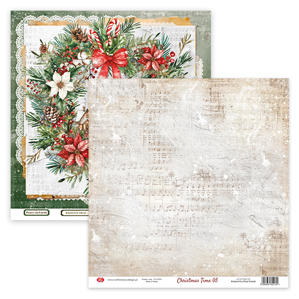 CPS-CHT30-12 Duży zestaw/big set 30,5x30,5cm Christmas Time- Craft & You Design