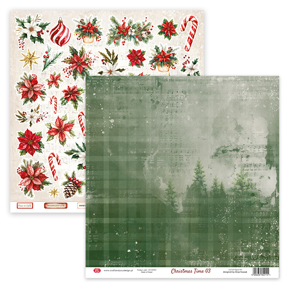 CPS-CHT30-6 Christmas Time - Zestaw 6 papierów 30,5x30,5cm - Craft&You Design