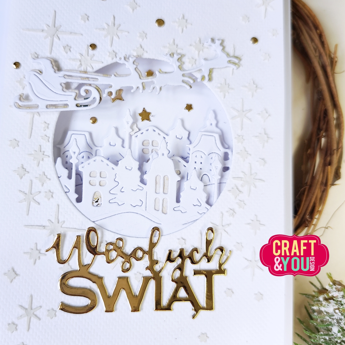 CW374 Wykrojnik /Die -Village Border/zimowa wioska border-Craft&You Design