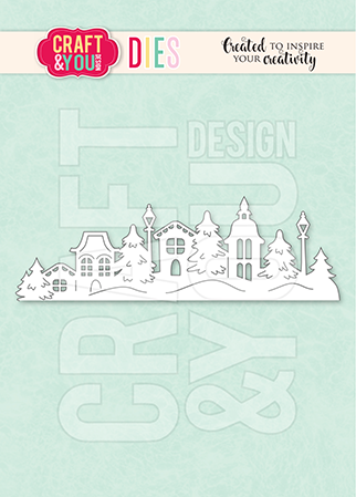 CW374 Wykrojnik /Die -Village Border/zimowa wioska border-Craft&You Design