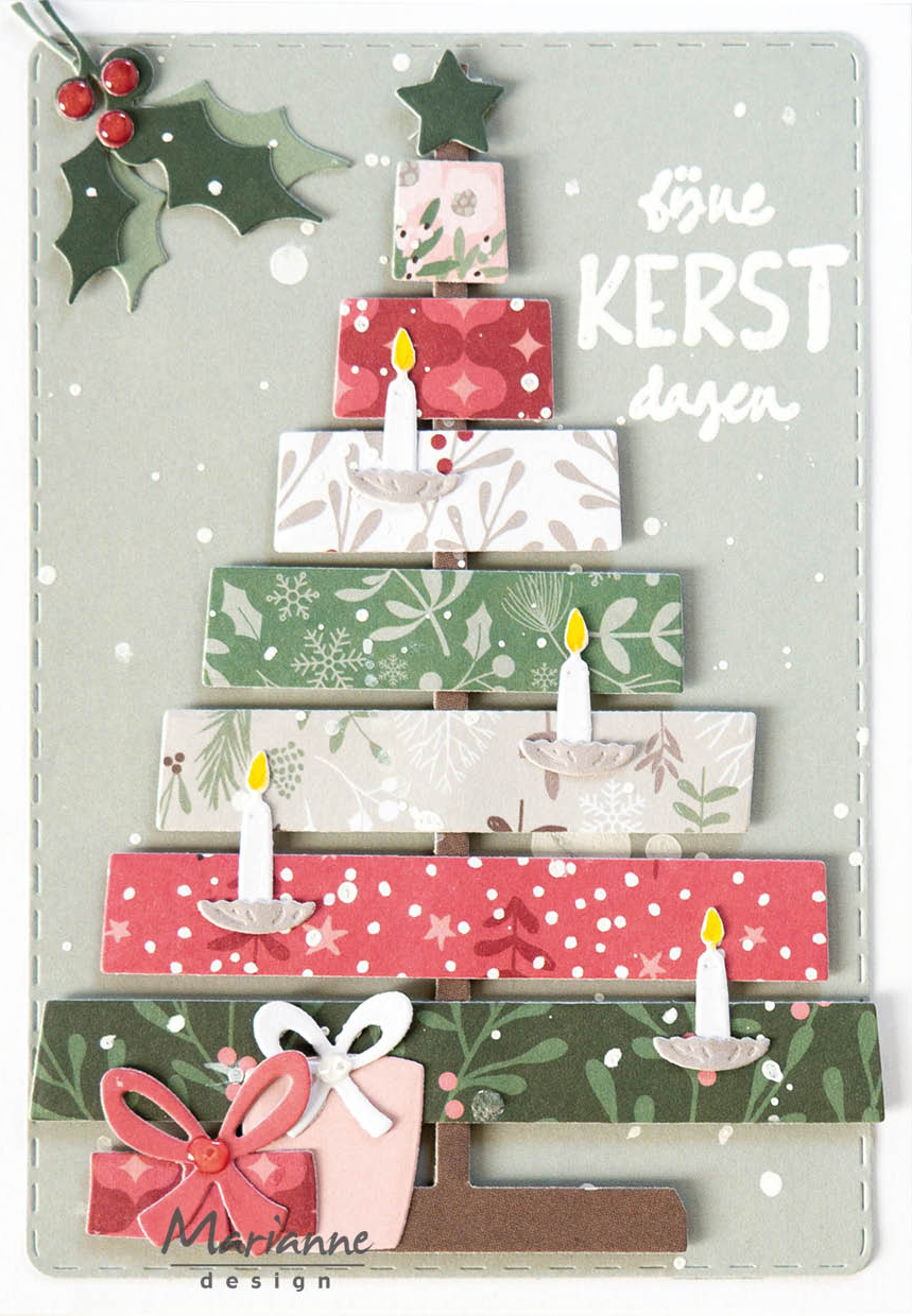 COL1577 Wykrojniki Marianne Design Collectable -Wooden Christmas Tree-drewniana choinka