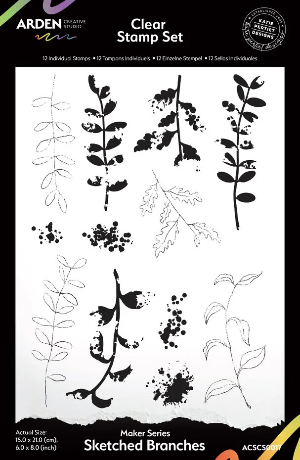 ACSCS0017 Stemple akrylowe Laurel Grove Maker Series -Sketched Branches