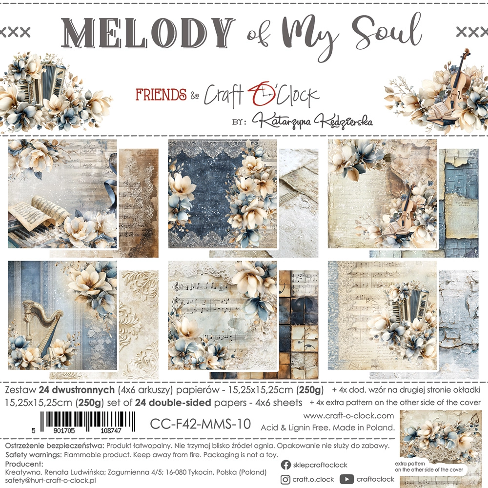 CC-F42-MMS-10 MELODY OF MY SOUL- zestaw papierów 15,25x15,25cm