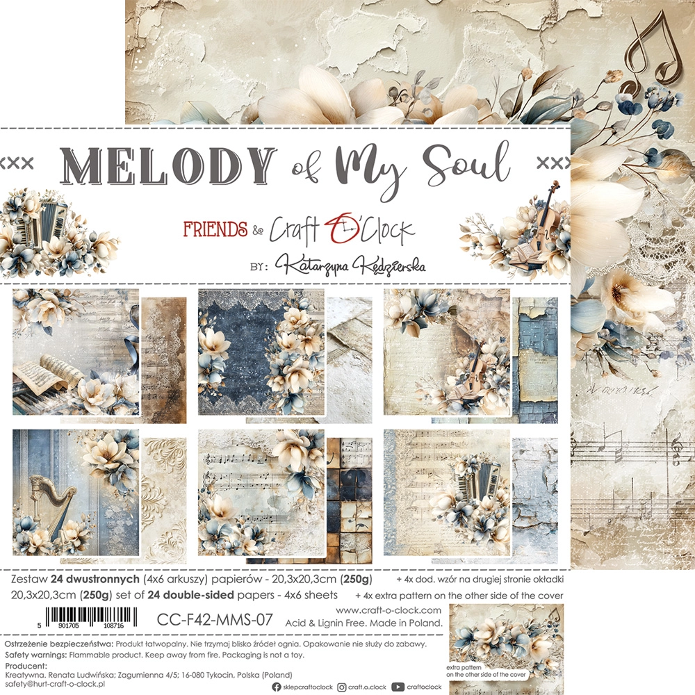 CC-F42-MMS-07 MELODY OF MY SOUL-zestaw papierów 20,3x20,3cm