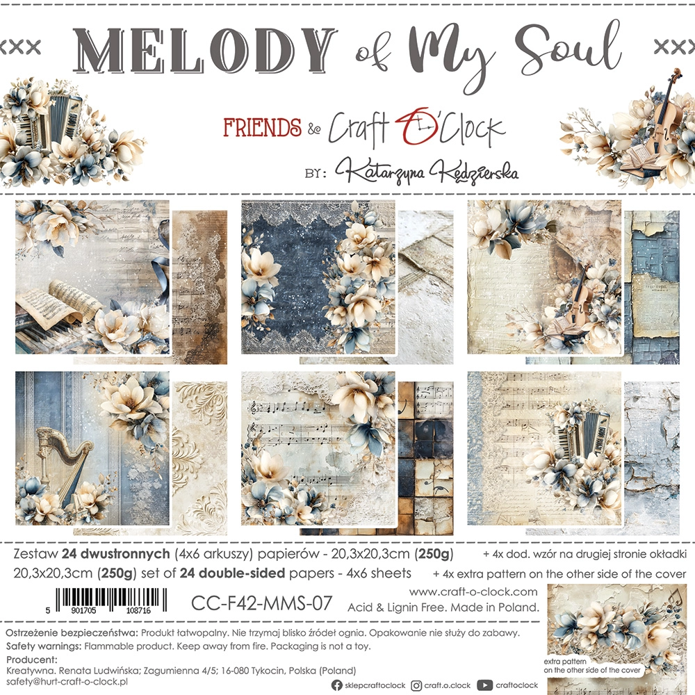 CC-F42-MMS-09 MELODY OF MY SOUL- zestaw papierów 20,3x20,3cm - MIX