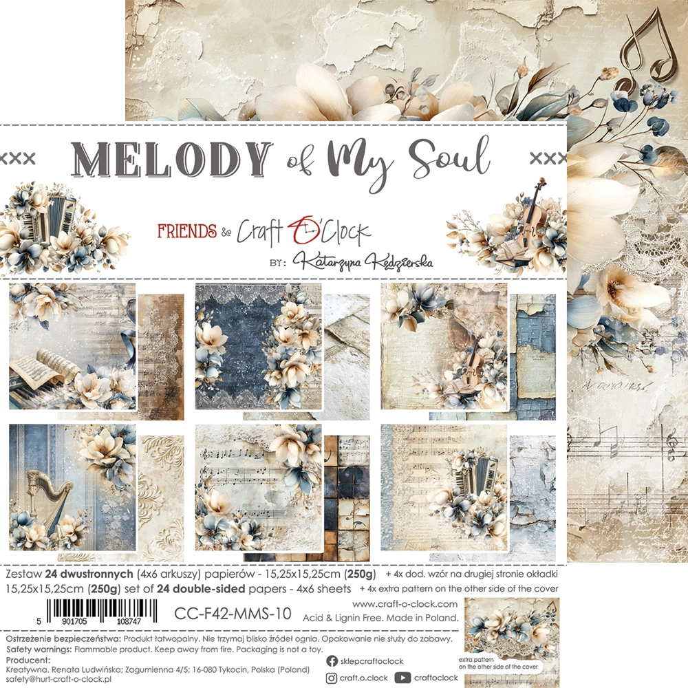 CC-F42-MMS-10 MELODY OF MY SOUL- zestaw papierów 15,25x15,25cm