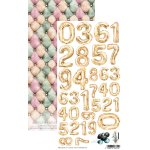 AA-NUMBERS-02 Papier dwustronny 15x30,5cm z liczbami do wyciecia-  Dreamy Dreams