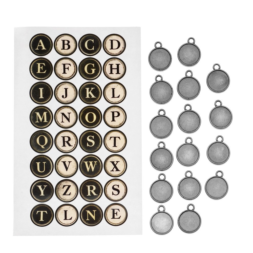 TH92819 Tim Holtz Type Charms (16pcs)