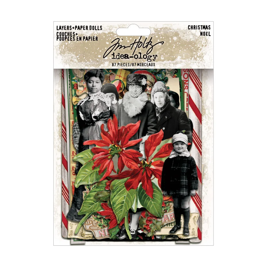 TH94449 Idea-ology Tim Holtz Christmas Layers + Paper Dolls -elementy papierowe