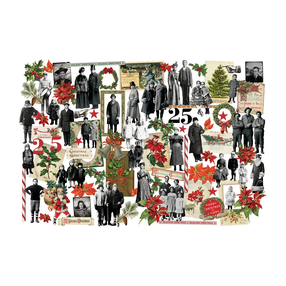 TH94449 Idea-ology Tim Holtz Christmas Layers + Paper Dolls -elementy papierowe